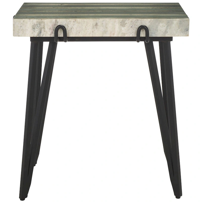 Table d'appoint Velimirka avec plateau en marbre (entièrement assemblée) - 49,5 cm l. x 34,3 cm P x 52,1 cm H - 20Wx14Dx21H
