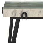 Table d'appoint Velimirka avec plateau en marbre (entièrement assemblée) - 49,5 cm l. x 34,3 cm P x 52,1 cm H - 20Wx14Dx21H