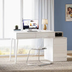 Coiffeuse moderne avec tiroirs, table de maquillage réversible (sans miroir)