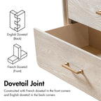 Ensemble de chambre Drayden en bois massif de chêne transitionnel 3 pièces : commode et 2 tables de chevet