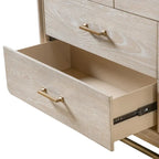 Ensemble de chambre Drayden en bois massif de chêne transitionnel 3 pièces : commode et 2 tables de chevet