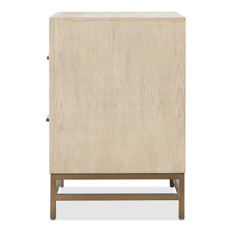 Ensemble de chambre Drayden en bois massif de chêne transitionnel 3 pièces : commode et 2 tables de chevet