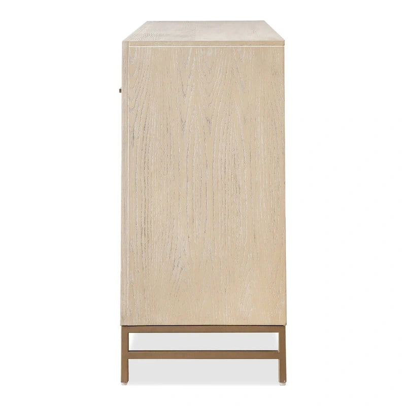 Ensemble de chambre Drayden en bois massif de chêne transitionnel 3 pièces : commode et 2 tables de chevet