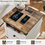 Table de chevet de ferme 18 po avec station de chargement, Table de chevet, Table d'appoint