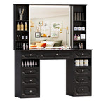 Coiffeuse blanche/noire avec miroir éclairé, grande coiffeuse avec 9 tiroirs, coiffeuses de style européen