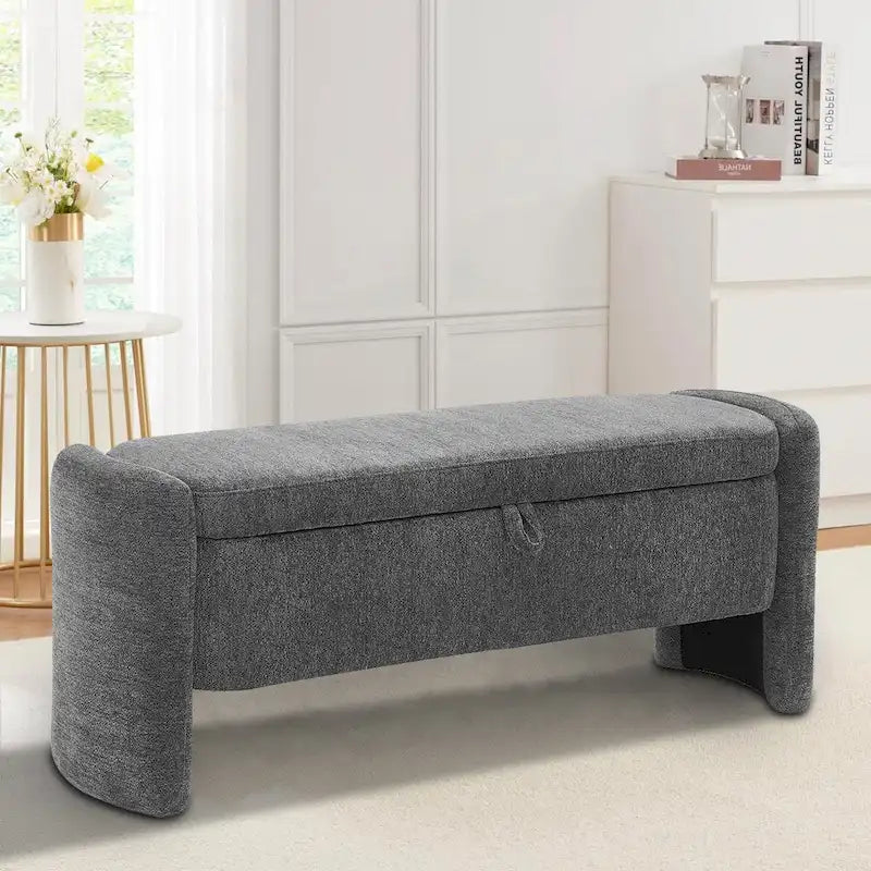 Banc de rangement en chenille, design minimaliste et élégant