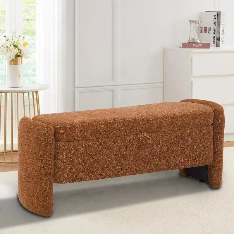 Banc de rangement en chenille, design minimaliste et élégant
