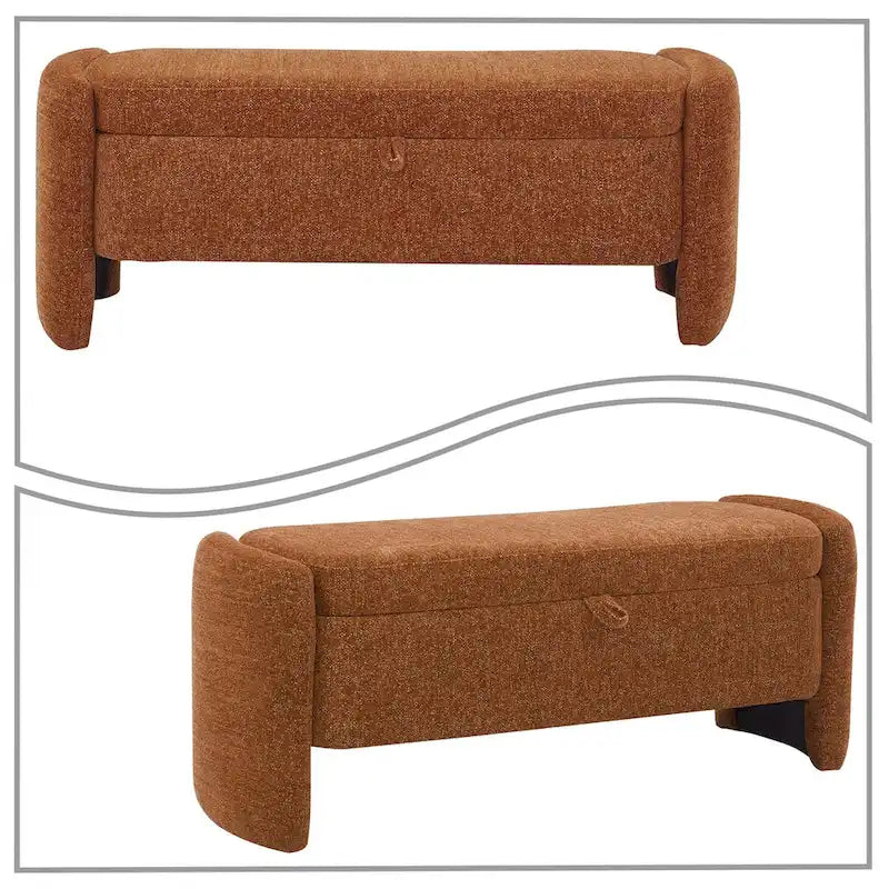 Banc de rangement en chenille, design minimaliste et élégant