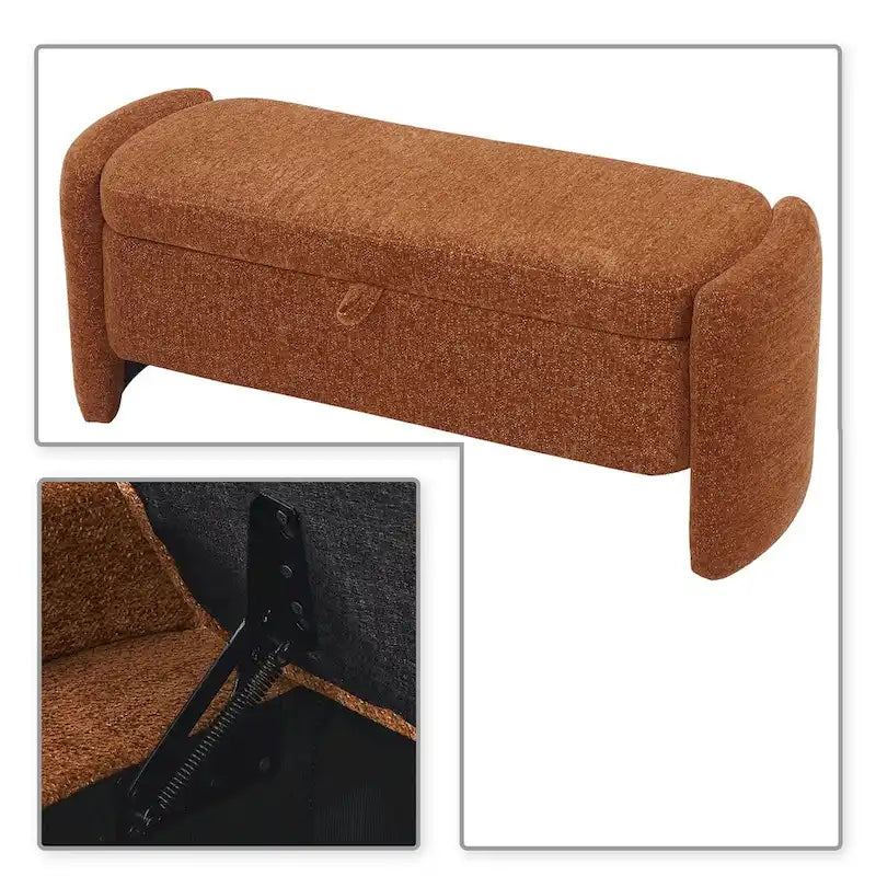 Banc de rangement en chenille, design minimaliste et élégant