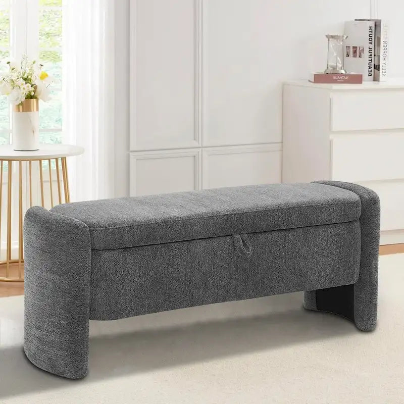 Banc de rangement en chenille, design minimaliste et élégant