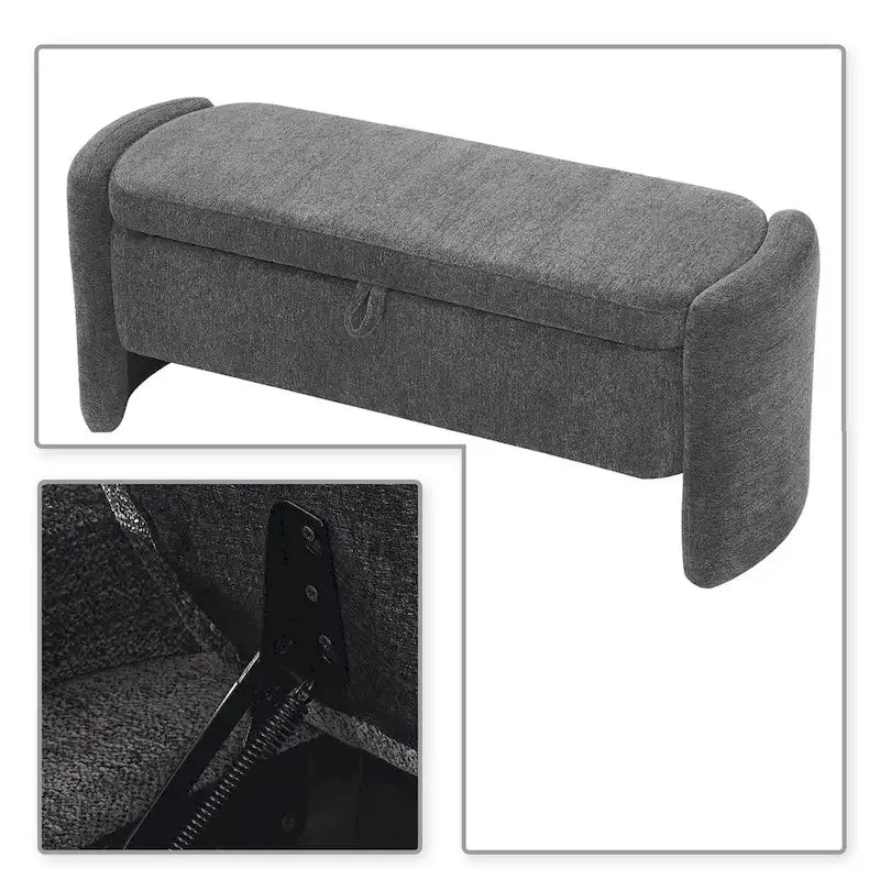 Banc de rangement en chenille, design minimaliste et élégant