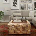 Table basse rustique en teck recyclé Java, 32 pouces
