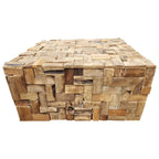 Table basse rustique en teck recyclé Java, 32 pouces