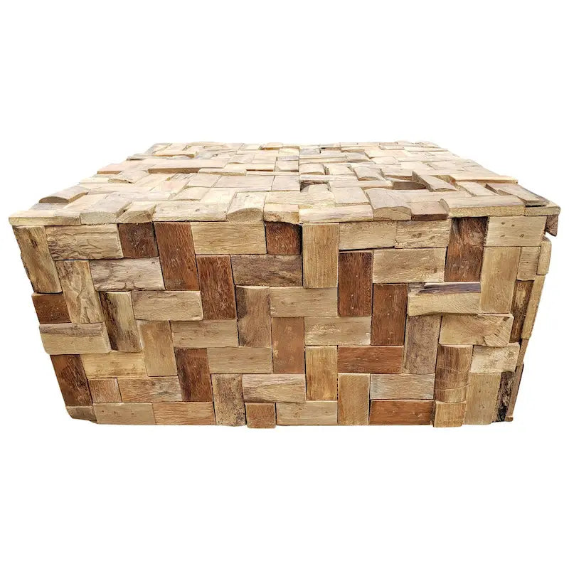 Table basse rustique en teck recyclé Java, 32 pouces