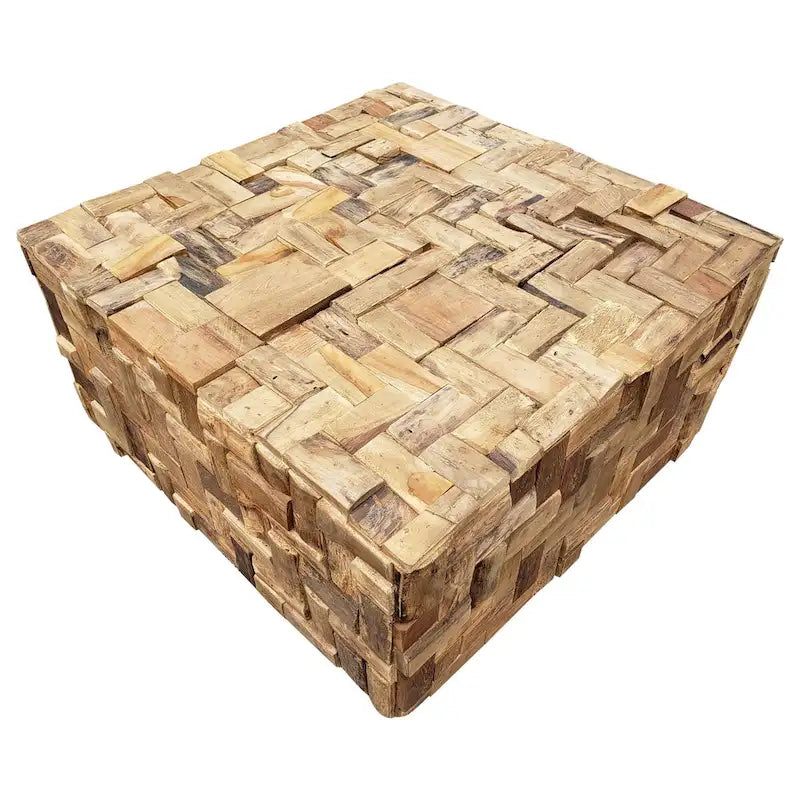 Table basse rustique en teck recyclé Java, 32 pouces