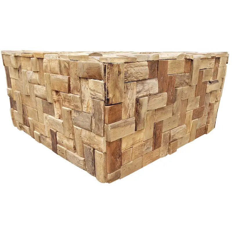 Table basse rustique en teck recyclé Java, 32 pouces