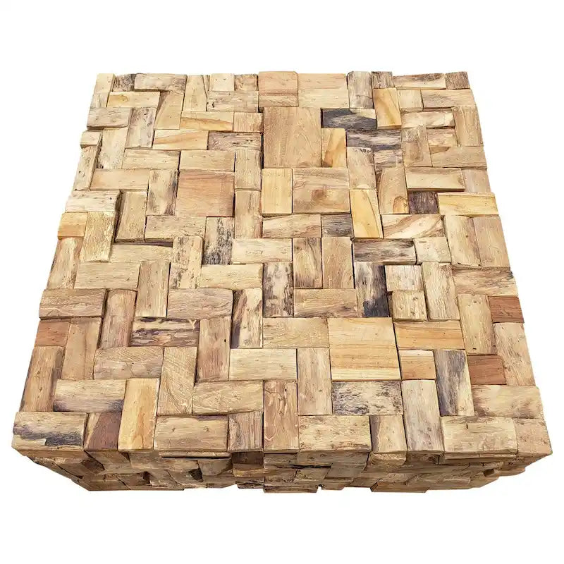 Table basse rustique en teck recyclé Java, 32 pouces