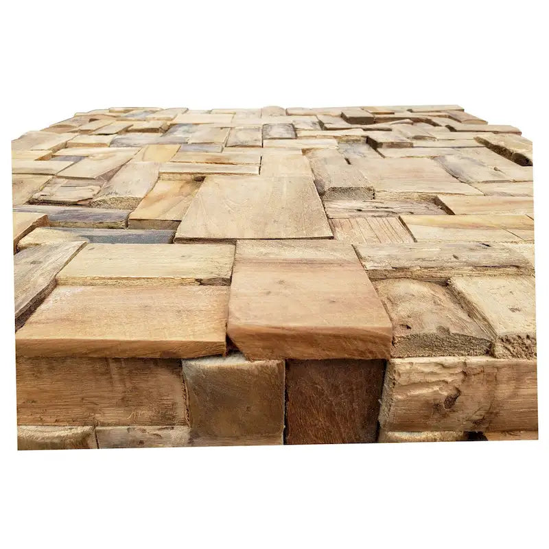 Table basse rustique en teck recyclé Java, 32 pouces