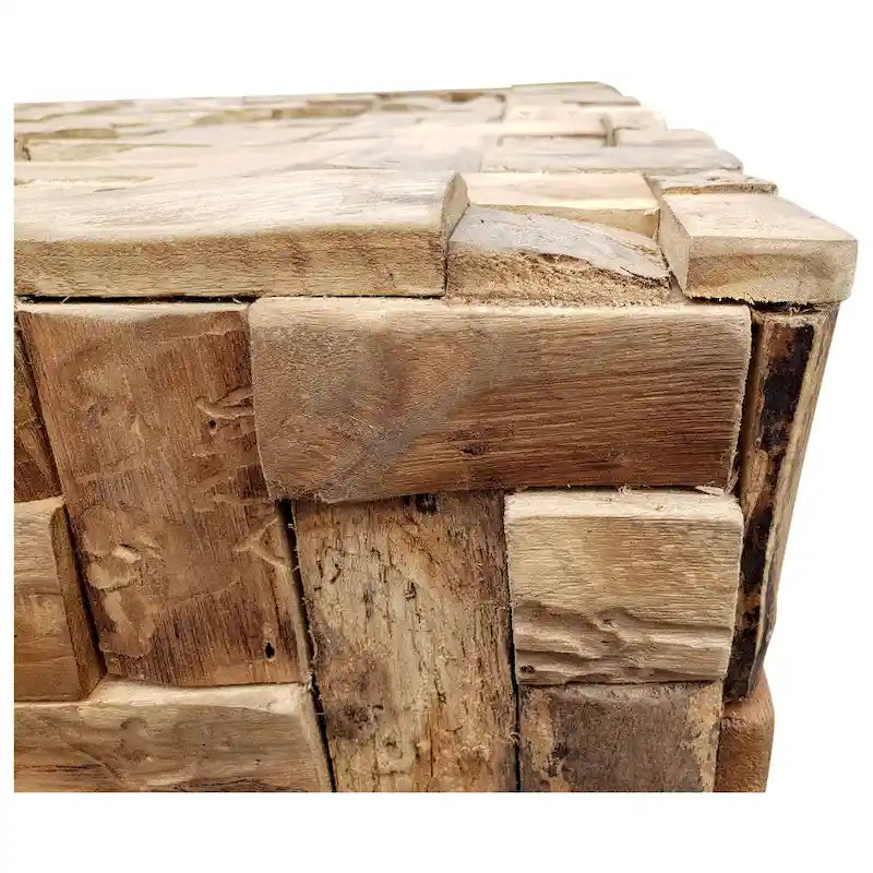 Table basse rustique en teck recyclé Java, 32 pouces