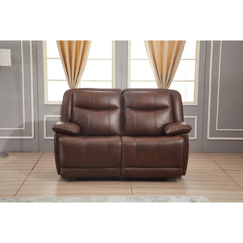  Bonded Leather Manual Rclining 2-seat Loveseat 8006