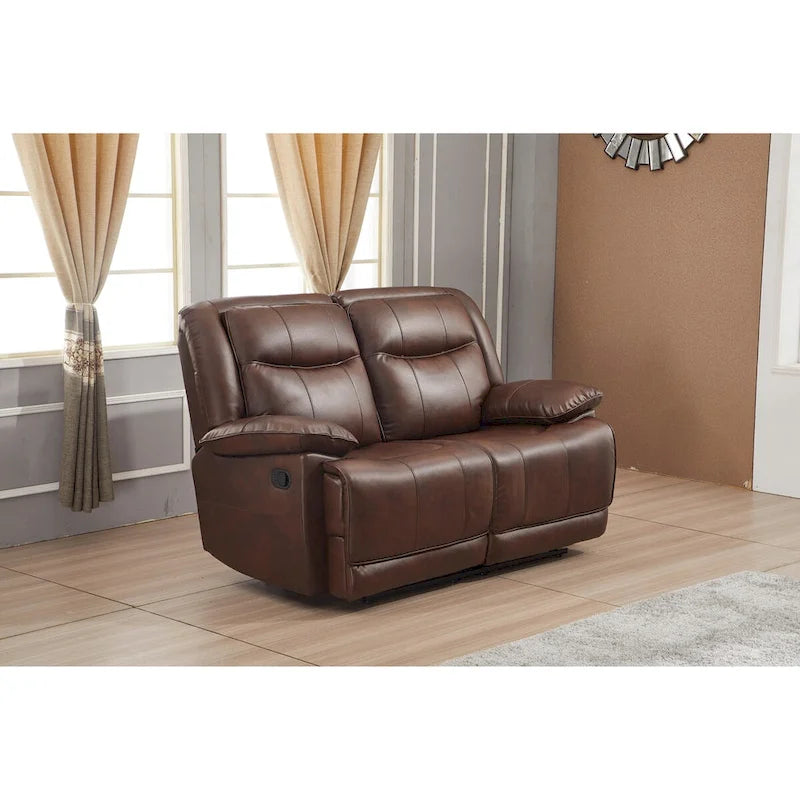 Causeuse inclinable manuelle 2 places en cuir reconstitué 8006