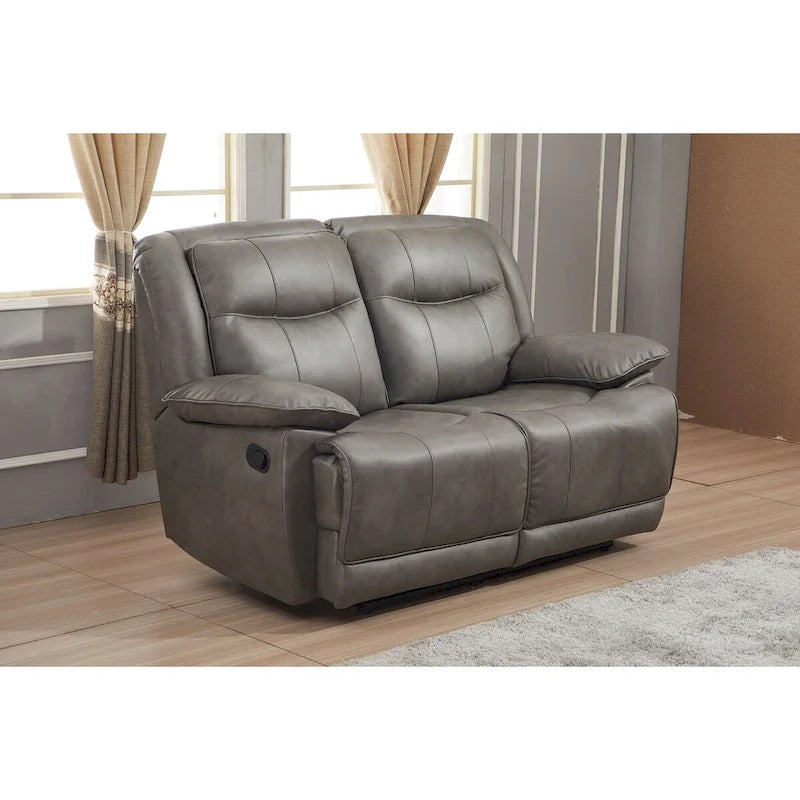 Causeuse inclinable manuelle 2 places en cuir reconstitué 8006