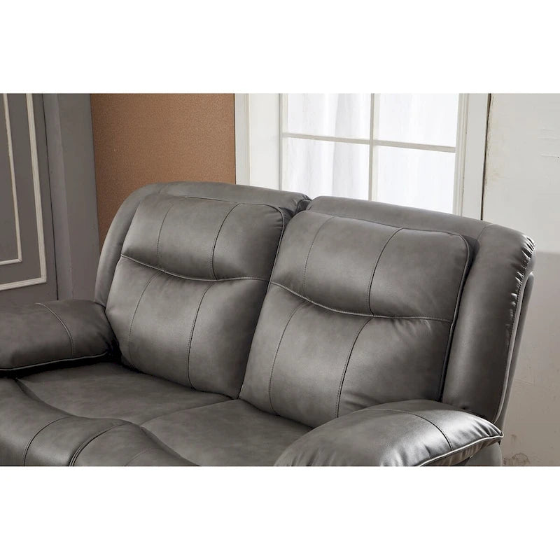 Causeuse inclinable manuelle 2 places en cuir reconstitué 8006