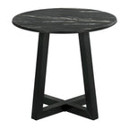 Table d'appoint noire Enlow avec plateau effet marbre