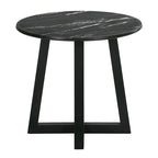 Table d'appoint noire Enlow avec plateau effet marbre