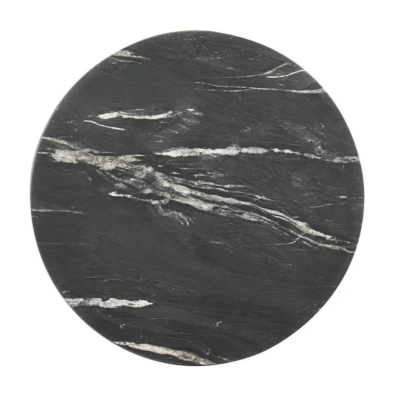 Table d'appoint noire Enlow avec plateau effet marbre