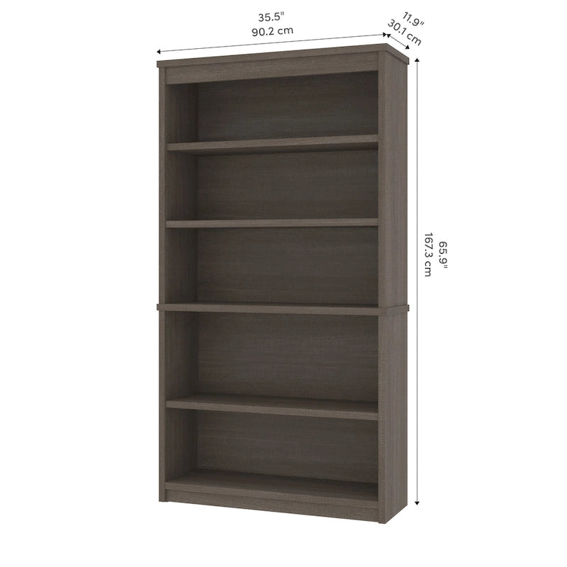 Bureau en U Logan 66W avec huche, armoire et bibliothèque