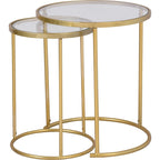 FirsTime & Co. Lot de 2 tables d'appoint gigognes Stark Gold, fabriquées aux États-Unis, or, métal, 45,7 x 45,7 x 53,3 cm