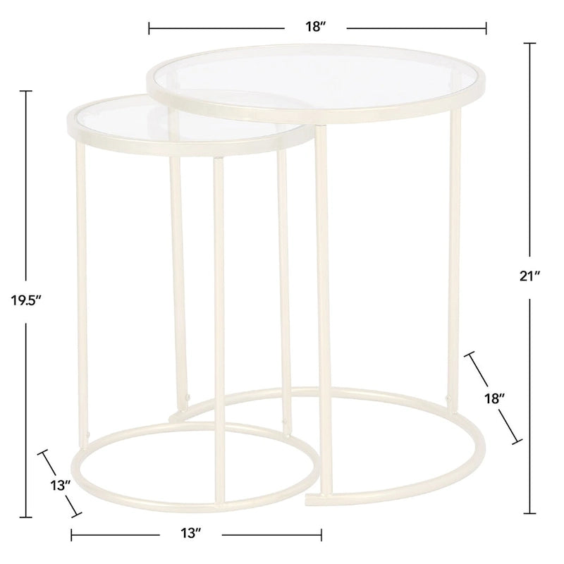 FirsTime & Co. Lot de 2 tables d'appoint gigognes Stark Gold, fabriquées aux États-Unis, or, métal, 45,7 x 45,7 x 53,3 cm