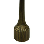 Table d'appoint de 45 cm, base cannelée décorative, plateau carré, finition laiton antique