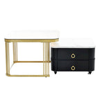 Table basse gigogne carrée 2-en-1 avec roulettes