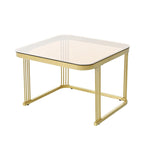 Table basse gigogne carrée 2-en-1 avec roulettes