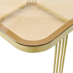 Table basse gigogne carrée 2-en-1 avec roulettes