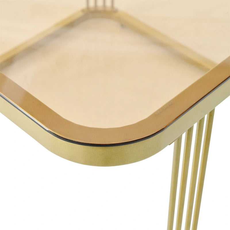 Table basse gigogne carrée 2-en-1 avec roulettes
