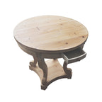 Table à manger ronde petite taille 32 po en bois style rustique, table d'appoint, table basse