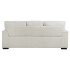 Canapé Meil 84 pouces, chenille beige, clous décoratifs, coussins en mousse, bois massif