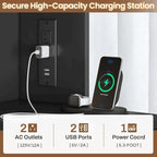 Meuble de rangement avec serrure, 2 tiroirs pour dossiers et station de charge