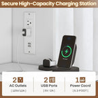 Meuble de rangement avec serrure, 2 tiroirs pour dossiers et station de charge
