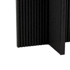 Tables d'appoint / bouts de canapé à piédestal arqué Art déco en bois sculpté de grès géométrique - Lot de 2 noires -